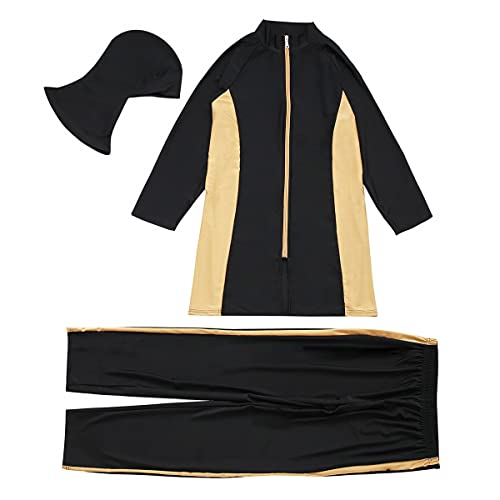 Plus Size Muslim Swimsuits for Women Modest Islamic Swimwear Burkini Full Cover Hijab Top Pants 3PCS Fat Bathing Suits