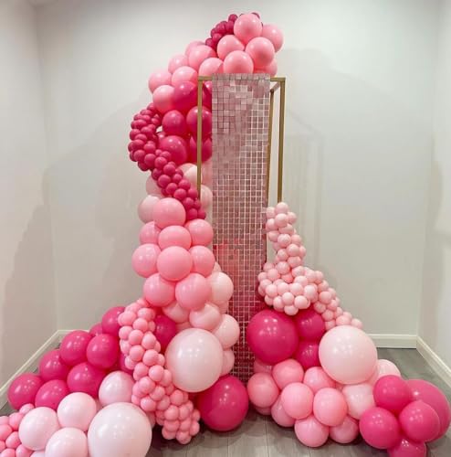 KBZVNAF Pink Latex Balloon Set - 60 Packs 12 Inches Metallic Chrome, Pastel, Hot Pink Balloons for Birthday Wedding Baby S...