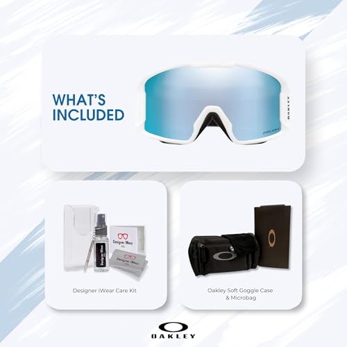 OAKLEY Line Miner LARGE/MEDIUM Ski Goggles For Men For Women OO7070, OO7093+ Bundle Accessory Leash Kit,Microfiber Pouch