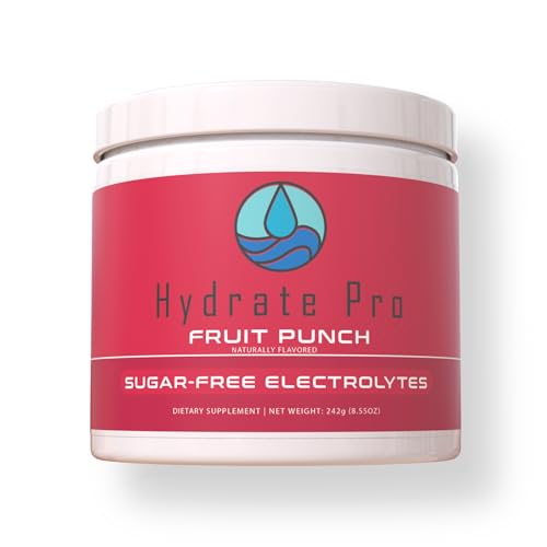 Hydrate Pro Clinical-Grade Electrolyte Powder | 45 Servings | 1000mg Sodium Formula | POTS & Dysautonomia Support | Sugar-...