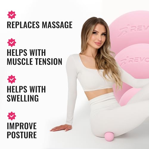 REVONS 3 in 1 Massage Ball Set - Lacrosse Balls for Myofascial Release, Back Pain Relief, Face Fitness, Trigger Points, Yo...