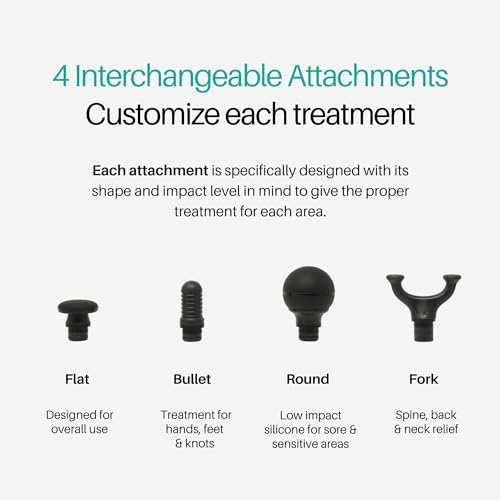Ekrin Athletics Bantam Mini Massage Gun - Compact Deep Tissue Muscle Massager with Adjustable Speeds & 4 Attachments - Lon...