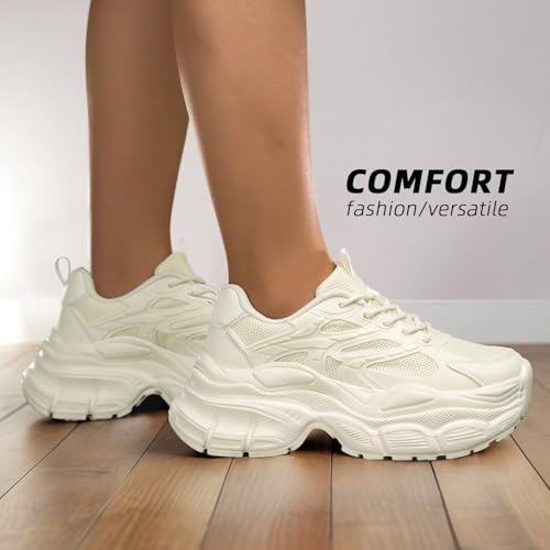 Kundork Womems Walking Shoes Running Tennis Fashion Sneakers Athletic Gym Workout Comfortable Breathable Lightweight