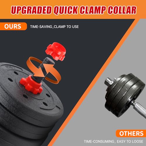 Adjustable Weights Dumbbells Set, Free Weights with Connector, Convertible Dumbbell Barbell Push-up Stand Set, 3 in 1 Home...