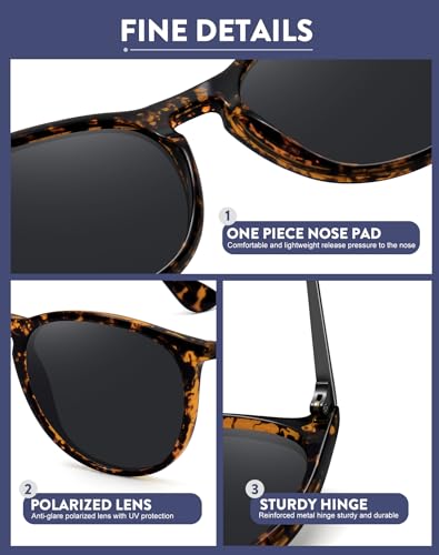 WOWSUN Retro Polarized Sunglasses Womens 2026 Trendy Round Classic Glasses