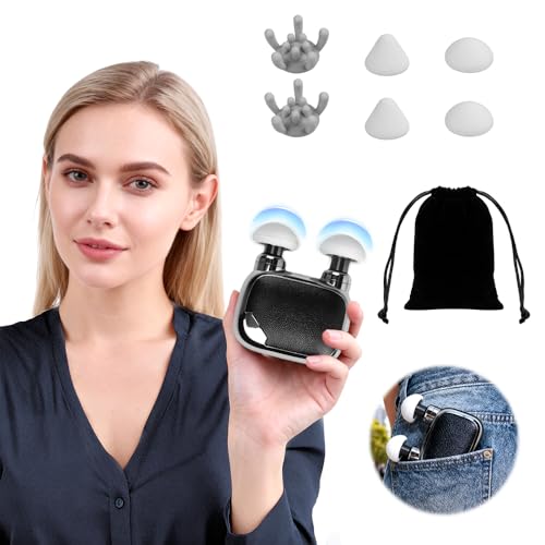 Pudthin Pocket Force Mini Travel Massage Gun, Dual-Head High-Power Deep Tissue Body Massagers, Brushless Quiet Motor,10mm ...