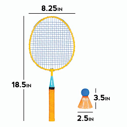 Franklin Sports Badminton Racket Set - Smashminton, Oversize - 2 Player Backyard Youth Set with Birdies for Kids