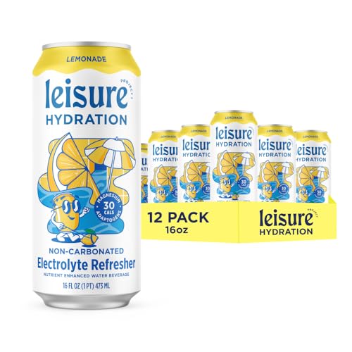 Leisure Hydration Non-Carbonated Electrolyte Refresher, Lemonade Flavor - Low Sugar Nutrient Enhanced Water Beverage - Get...
