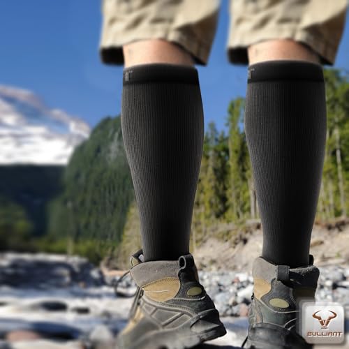BULLIANT Compression Socks 3Pairs-15-20mmHg Circulation Support Men Women Hiking Sports Recovery-Upgraded Wicking Tech