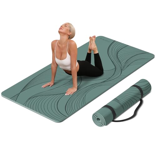 PAIDU Large Yoga Mat-72’x36’x0.4’ Extra Width ＆ Thick,Comfortable,Non-Slip Exercise Mat-Works Great on All Floor for Stret...