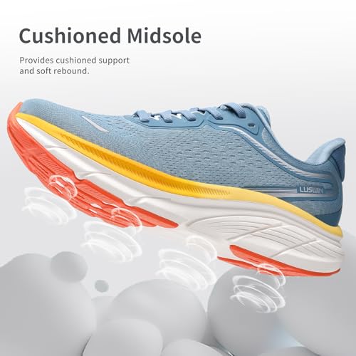 LUSWIN Men's Walking Shoes Lightweight Breathable Cushioning Running Shoes Athletic Tennis Workout Gym Non Slip Comfortabl...