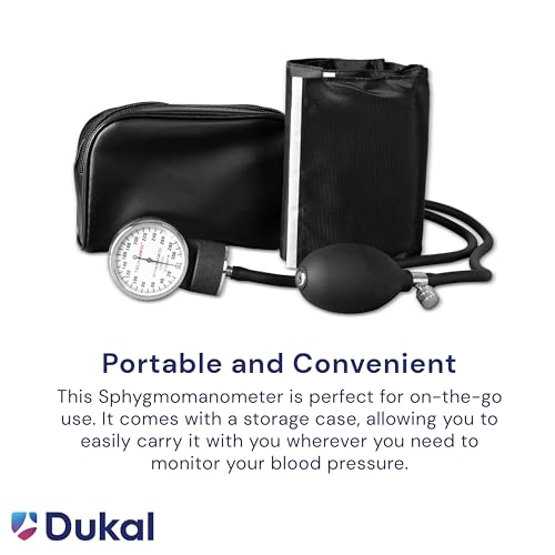 Tech-Med Standard Manual Blood Pressure Cuff | Precise Monitoring Blood Pressure Cuff Manual and Sphygmomanometer | Black Nylon BP Cuff Manual