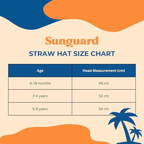 Sunguard Swim Baby, Kids Straw Hat (6mos-8yrs) UV Toddler Lifeguard Hat for Beach - Surf Hemlock Kids Sun Hat for Boys, Girls