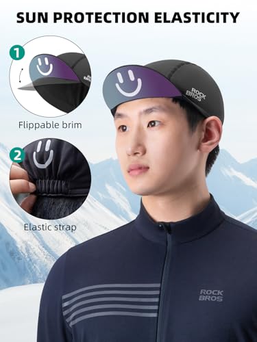 ROCKBROS Winter Cycling Caps for Men and Women Windproof Cycling Hat Under Helmet Liner Breathable Sweat Absorbent with Su...