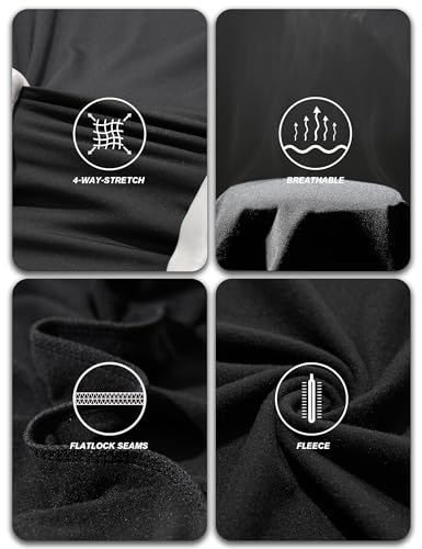 Winvote 3 Pack Thermal Underwear for Men Long Johns Fleece Lined Soft and Warm Set Base Layer for Cold Weather