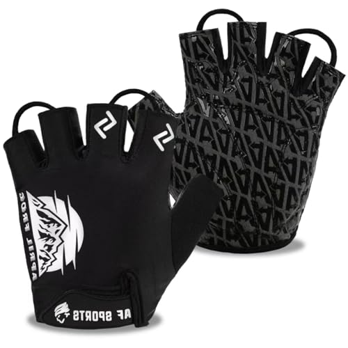 Aprilfrog Bike Cycling Sports Gloves: Half Finger Bicycle Gloves for Men Women with 5MM Gel Pad - Anti-Slip Exercise Worko...