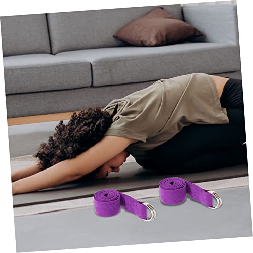 BESPORTBLE 2pcs Yoga Stretching Strap Back Buckle Professional Fitness Band for Yoga Stretching Back Calf Exercise Mat Holder