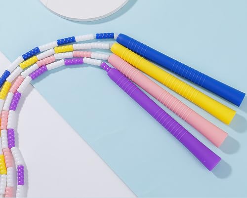 Jump Rope, 2 Pcs 3.28 Feet Blue and Purple Ropes with Plastic Handle for Rope Skipping
