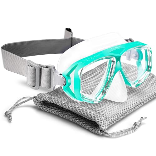 OMGear Kids Swim Goggles With Nose Cover Fabric Strap Dive Snorkel Mask for Children(4-16) Snorkeling Gear Swimming Mask