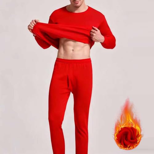 Thermal Underwear Sets for Men Long Johns with Fleece Lined Base Layer Cold Weather High Stretchy Top and Bottom