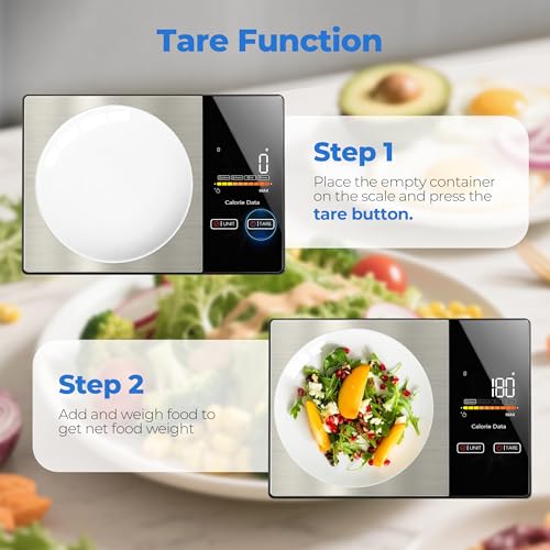 WARMKEY Smart Nutrition Food Scale - Digital Kitchen Scale with Nutritional Calculator App,Tare Function,Track Calories &2...