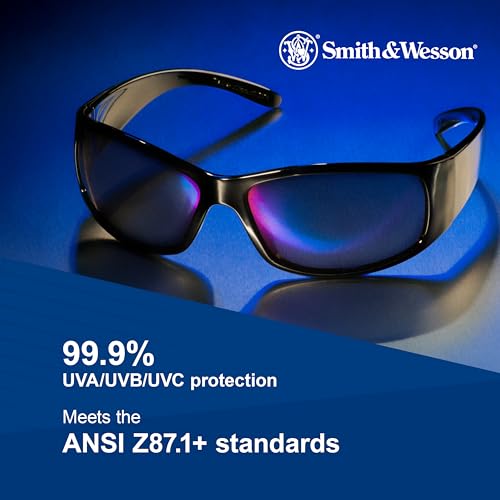 Smith & Wesson Elite Safety Glasses (21303), Smoke Lenses, Black Frame, Unisex Sunglasses for Men and Women
