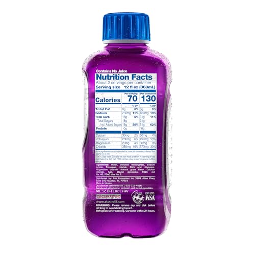 Electrolit, Electrolyte Beverage, Grape, 21 Fl Oz bottle (Pack of 12)