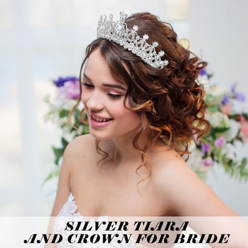 Loetere 12 Pcs Crystal Tiara and Princess Crown with Comb Crown Rhinestone Women Girls Tiara Headpiece Queen Hair Accessor...