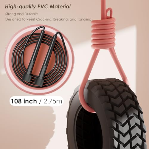 POCFOINY 2 Pack Jump Rope for Fitness, Speed Rope Skipping Rope for Men, Kids and Women, Jumping Rope for Workout, Tangle-...