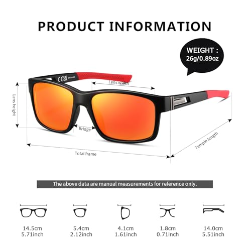 kimorn Polarized Sunglasses for Men, Lightweight Mens Sunglasses UV400 Protection