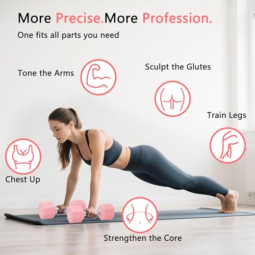 Adjustable Dumbbell Set of 2 Total 20 Lbs 4-in-1 Each 4lb 6lb 8lb 10lb 1s-Adjust Dual-Stable Free Weights for Women Men Ho...