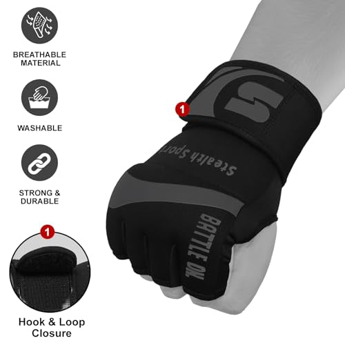 Stealth Sports Boxing Inner Gloves Neoprene Wrist Support Padded Gel Wraps Hand Protection Boxing Bag Hand Wraps for Punch...