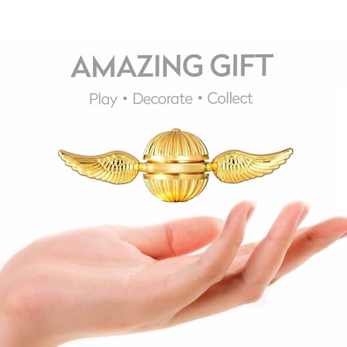 Umnodobn Gold Fidget Spinner Magic Orb Anxiety Toys Stress Relief Reducer Spin Fidgets Hand Bearing Tri Spinner Finger Spi...