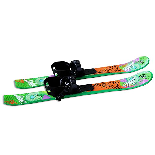 SOLA Kids Ski Set – Beginner Cross Country Skis with Poles and Adjustable Bindings for Ages 3–4, Backyard Winter Fun