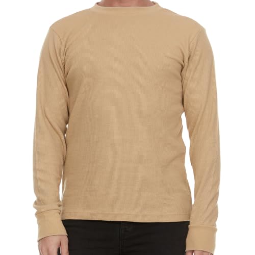 JMR Men’s Thermal Shirt Long Sleeve - Heavyweight 100% Cotton Waffle Weave Top