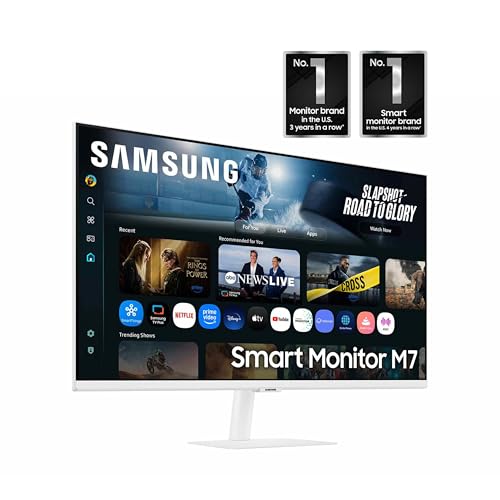 Samsung 32” Smart Monitor M7 (M70F) 4K UHD Display, Samsung Vision AI, Smart TV Apps, Gaming Hub, USB-C, HDMI and USB-A, W...