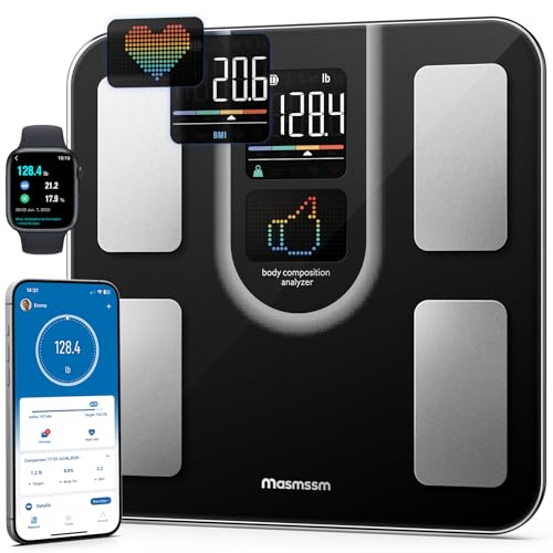 Masmssm Scale for Body Weight, FSA&HSA Eligible, Smart Scale with 9-in-1 VA Display, Bathroom Scale with 22 Body Metrics, ...