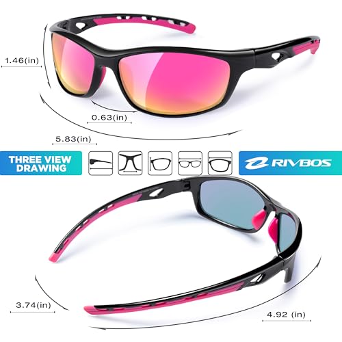 RIVBOS Sunglasses for Men Women Polarized UV Protection Sports Fishing Driving Shades Cycling RB833