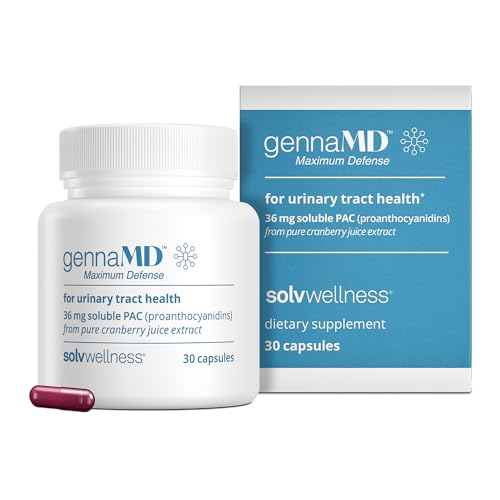 Solv Wellness GennaMD - Maximum UTI Defense - 36 mg Soluble PAC from 100% Cranberry Juice Extract - Highest PAC Concentrat...