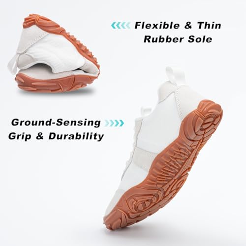 Bewenoo Hike Barefoot Shoes Sneakers for Womens Mens Minimalist Trail Running Footwear Hiking Grounding Biking Shoes Wide ...