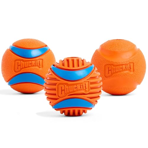 Chuckit! Dog Balls - Interactive Dog Toys, High-Bounce Fetch Ball, Ultra and Rugged Balls, Durable - Size Medium, 2.5-inch...