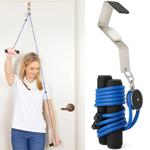 Vive Shoulder Pulley for Physical Therapy - Rotator Cuff Pain Pulley System - Over Door Rehab Exerciser - with Durable Met...