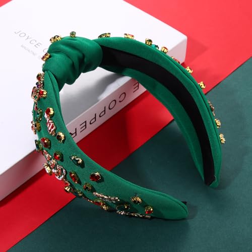 MOLOCH Christmas Headband for Women Christmas Tree Bow Snowflake Knotted Headband Jeweled Crystal Xmas Head Band Xmas Deco...