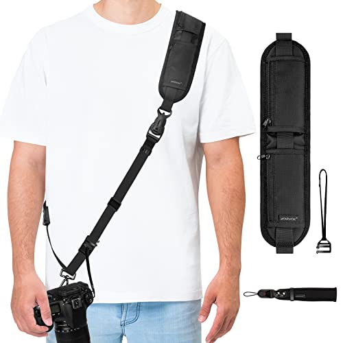 ARVOK Camera Strap - Adjustable Shoulder Strap with Wrist Strap for Nikon Canon Sony Fuji DSLR