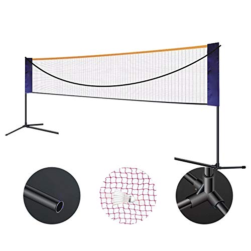 Eleeferri Portable Badminton Tennis Net Set, 5 x 12.6 Ft Multi-Purpose Volleyball Net with Poles Stand and Carry Bag, Adju...