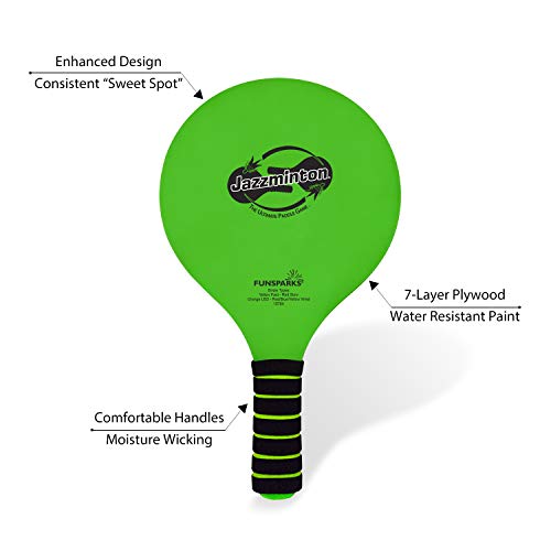 Jazzminton Select Paddle Ball Game with Carry Bag - Indoor Outdoor Toy - Play at The Beach, Lawn or Backyard - 2 Wooden Ra...