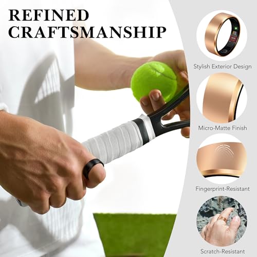 Smart Health Ring 2.0 for Women Men, Slim Scratch & Fingerprint Resistant Design,Efficient Chip Fitness Tracker, Monitors ...