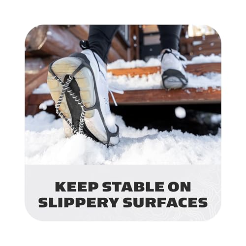 Yaktrax Walk Traction Cleats - 360-Degree Grip on Snow, Ice, & Multi-terrain Surfaces - Elastic Outer Band w/ Easy-On/Off ...