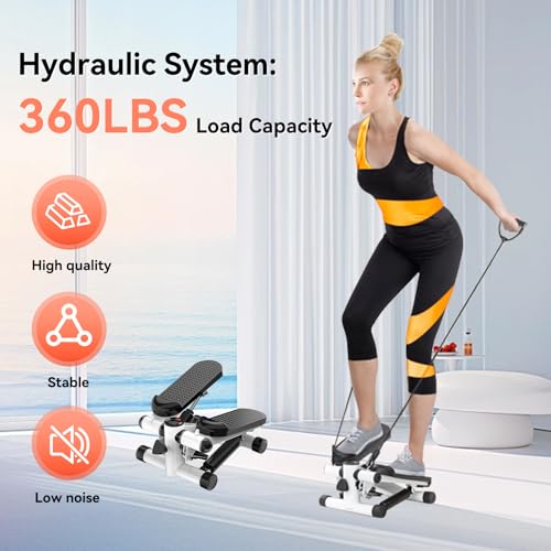 Joxir Steppers for Exercise at Home, Mini Stepper with Resistance Bands for Full Body Workout, Portable Stair Stepper for ...