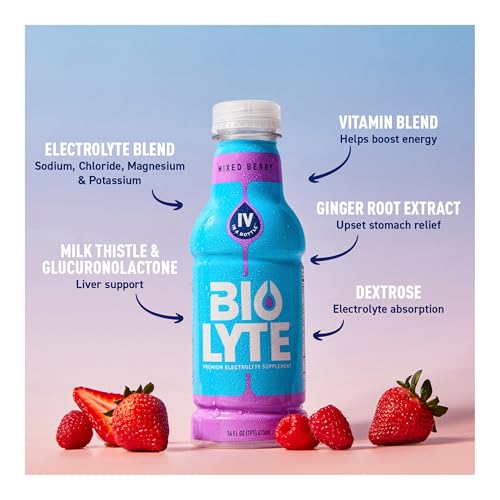 BIOLYTE Electrolyte Drink - Doctor-Formulated Hydration Drink, Electrolytes Water, Chemotherapy Must Haves for Women and M...